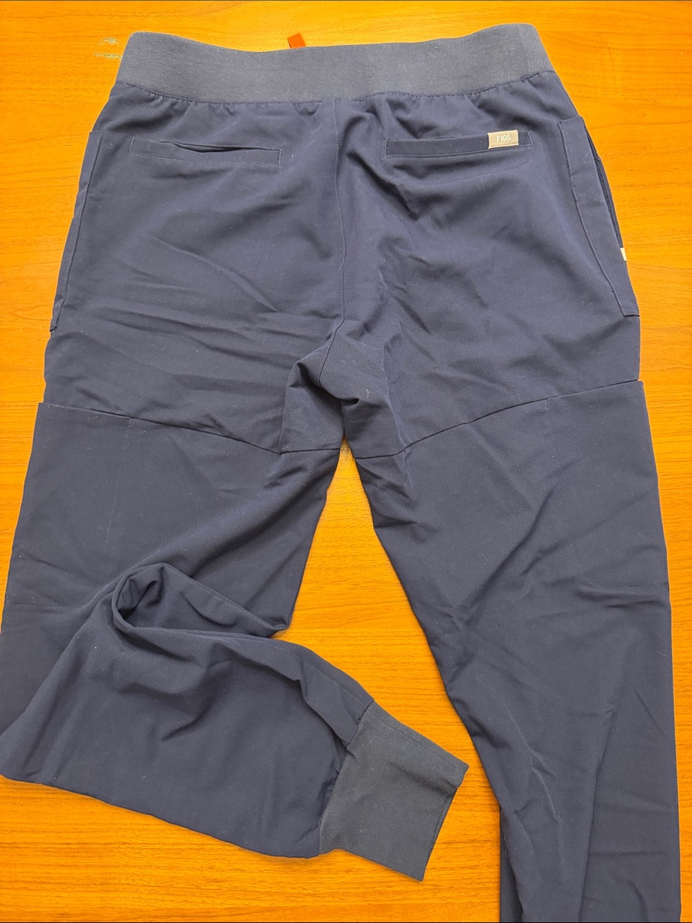Figs Navy Track Joggers with Orange Drawstring - Picture 3 of 3